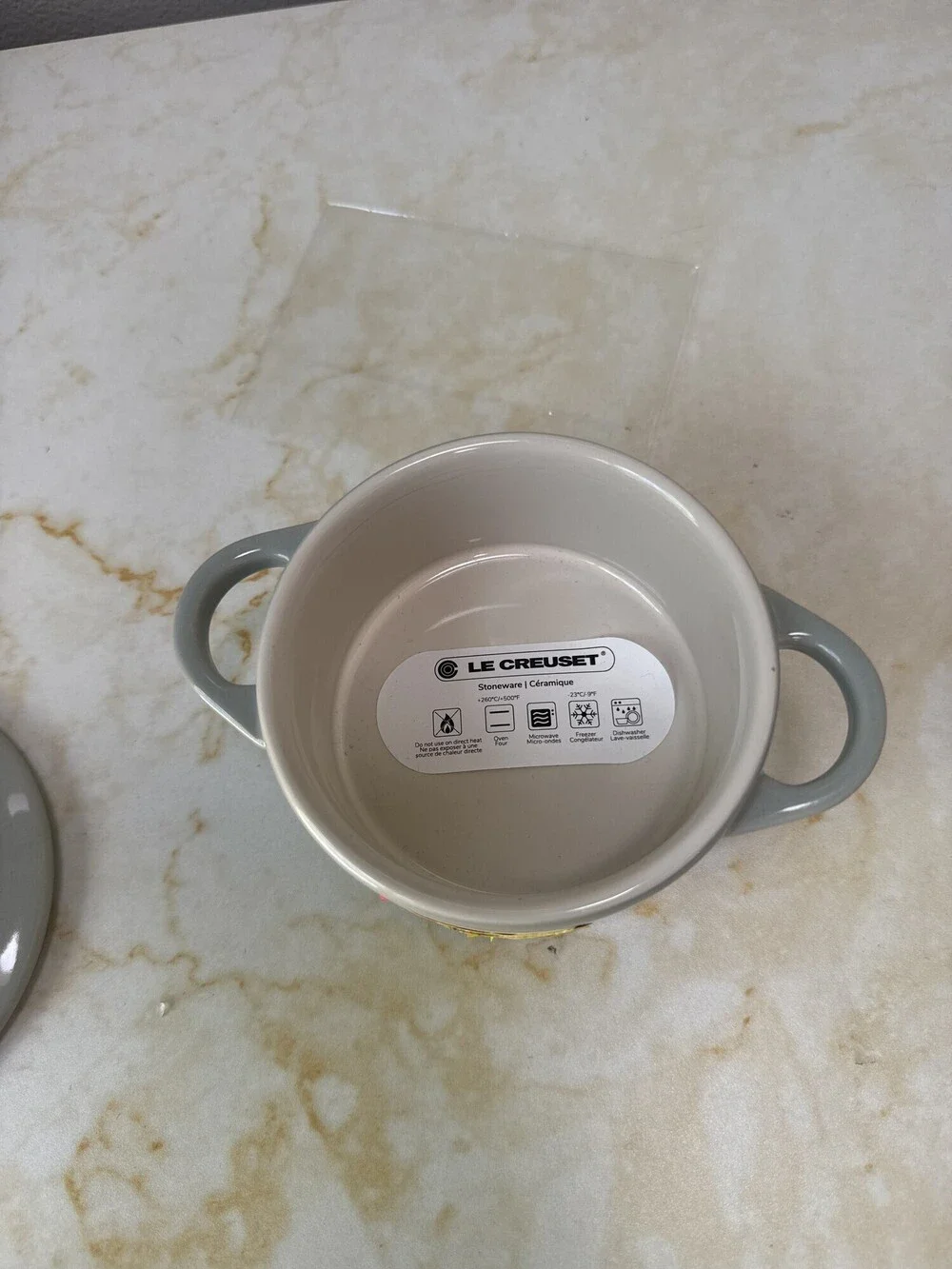 Rare Retired Le Creuset Pistache 10cm Mini Round Cocotte Stoneware